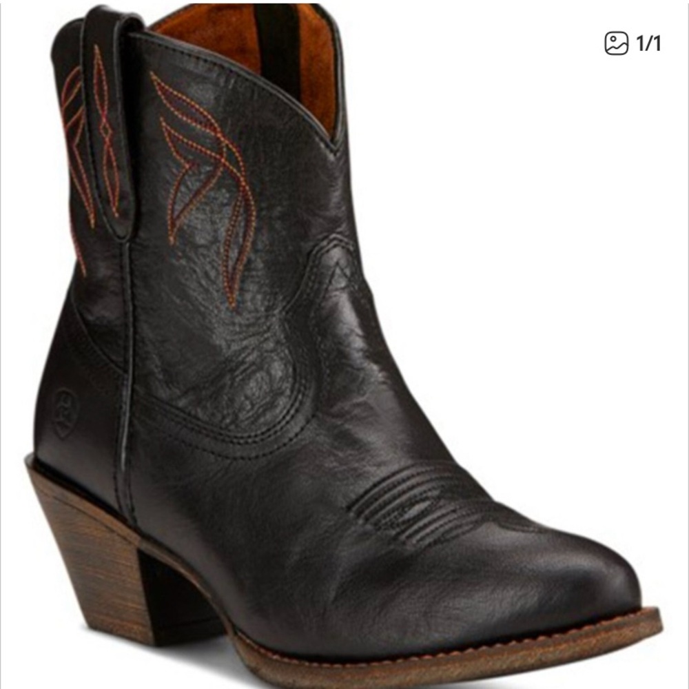 Ariat Old Black Darlin Western Ankle Booties
